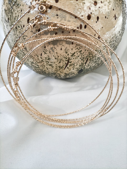 Bracelets joncs gold filled scintillants