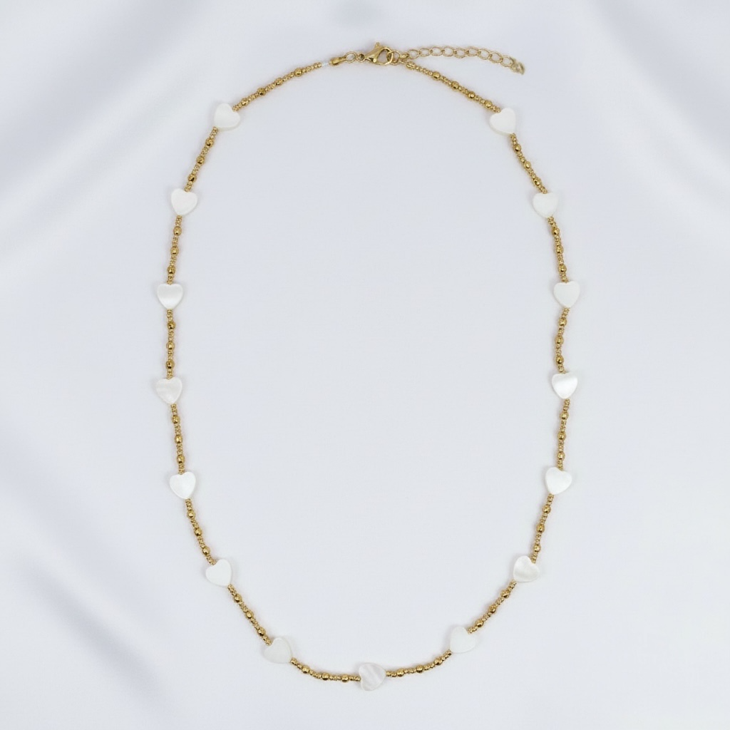 Collier cœur nacré